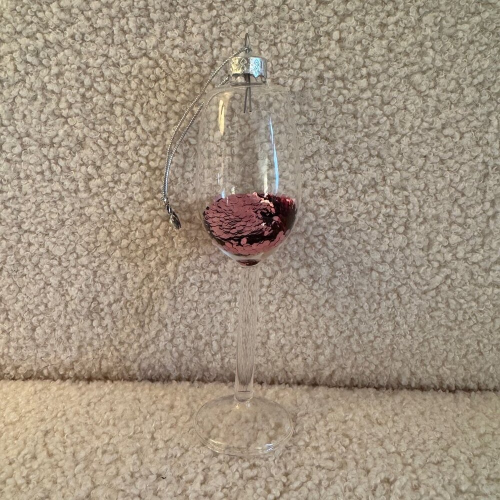 Christmas Wine Glass Ornament - Wondershop